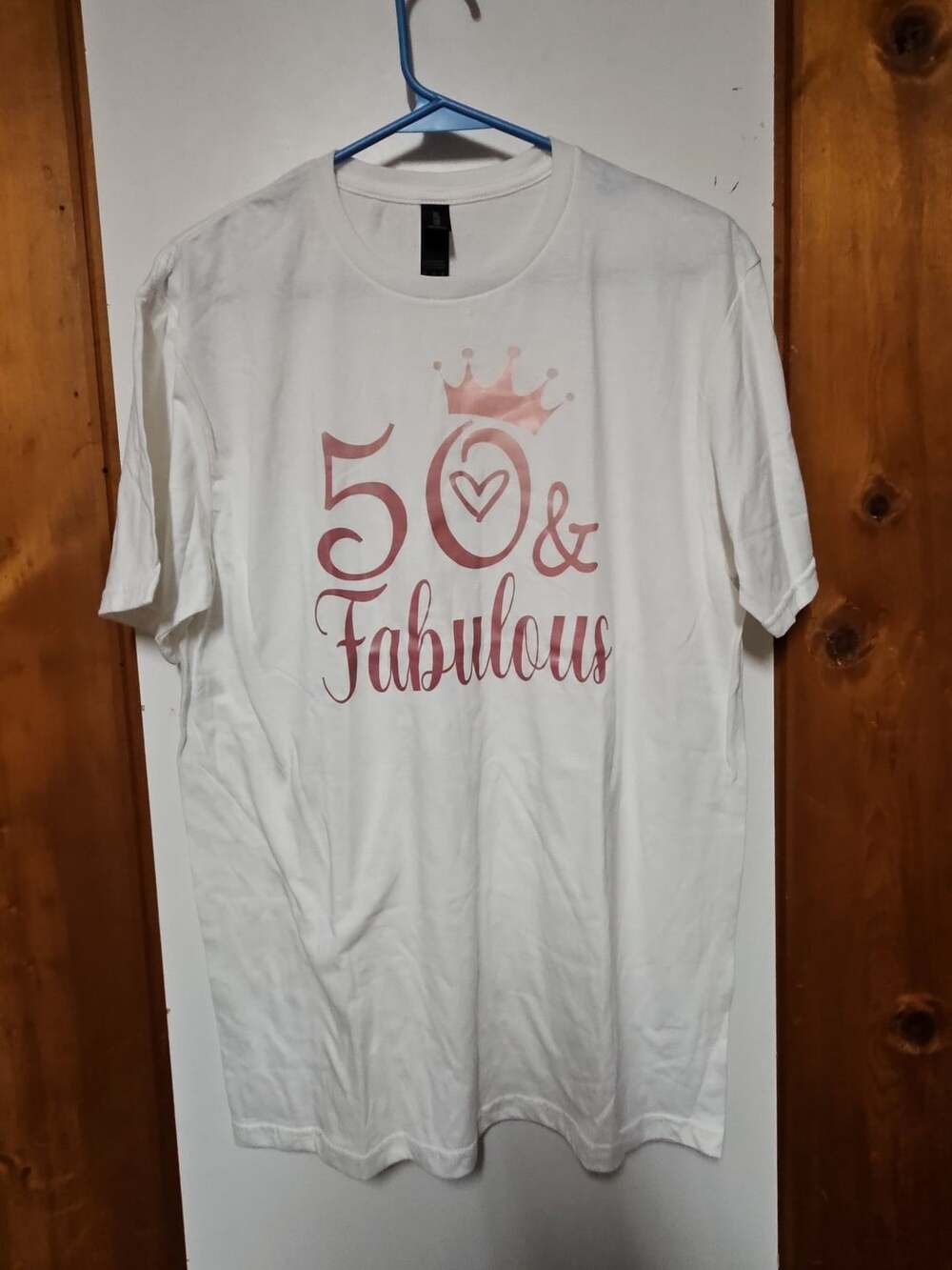 (591) Gildan Softstyle 50 & Fabulous T-Shirt Size M White